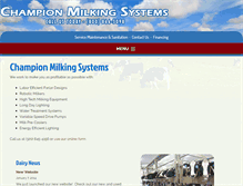 Tablet Screenshot of championmilkingsystems.com